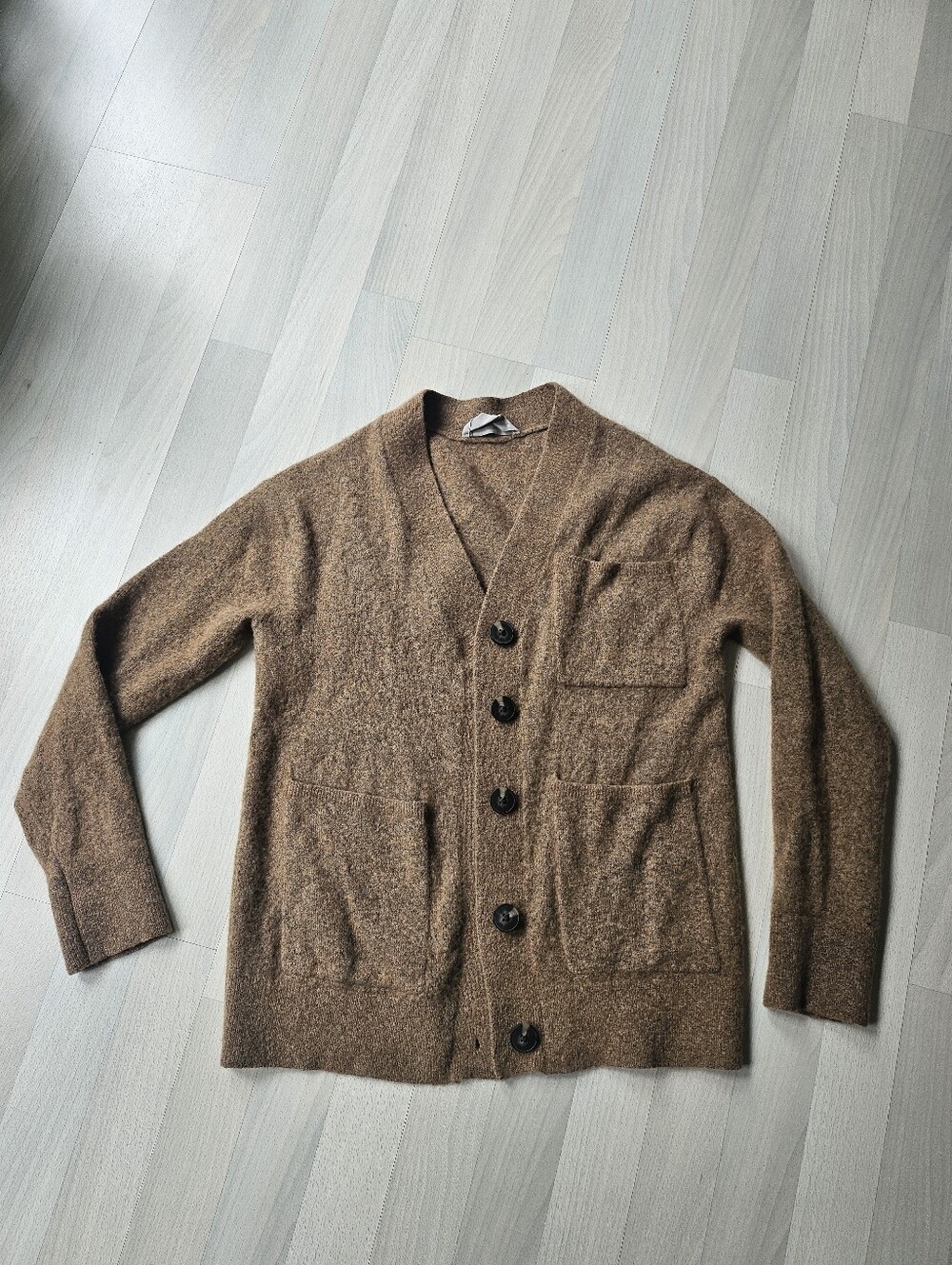 Everlane Brown V-Neck Button Cardigan Sweater XXS